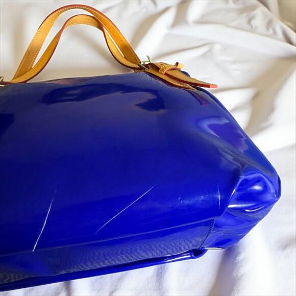 Dooney & Bourke Blue Patent Leather Satchel - Picture 5 of 8